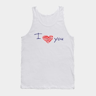 I Love You. Hand-drawn Calligraphy. Tank Top